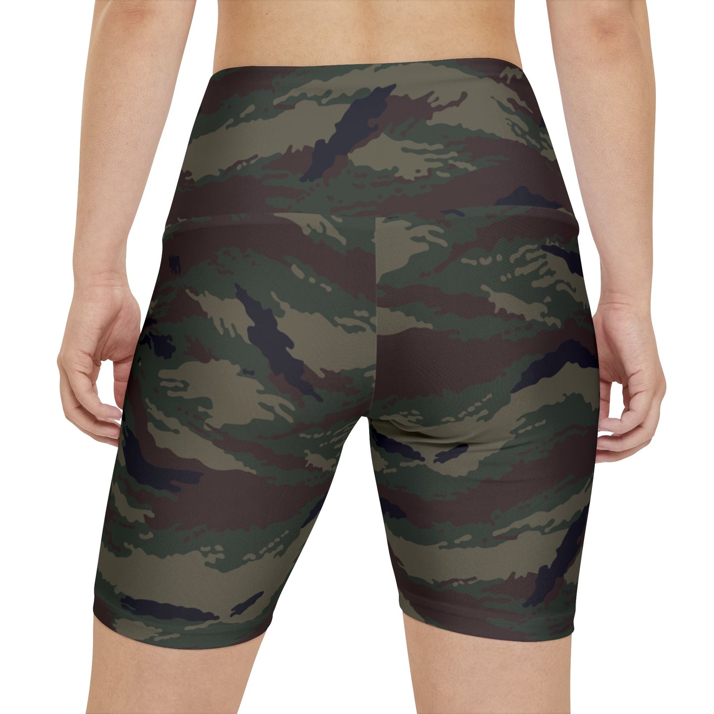 Kamysh Woodland Camo High-Rise Bike Shorts