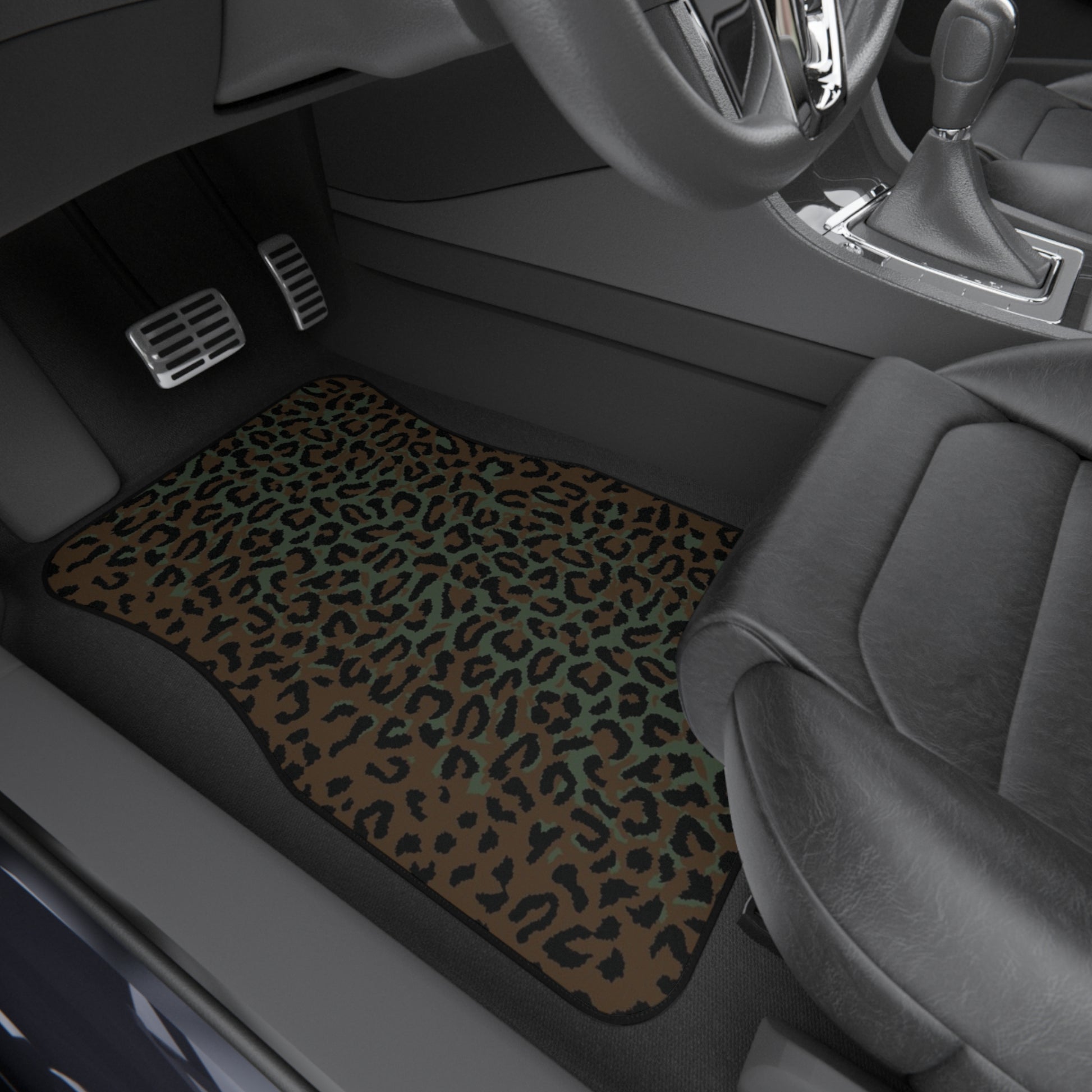 Leopard Spot Camo Front Seat Car Mats (Set of 2).