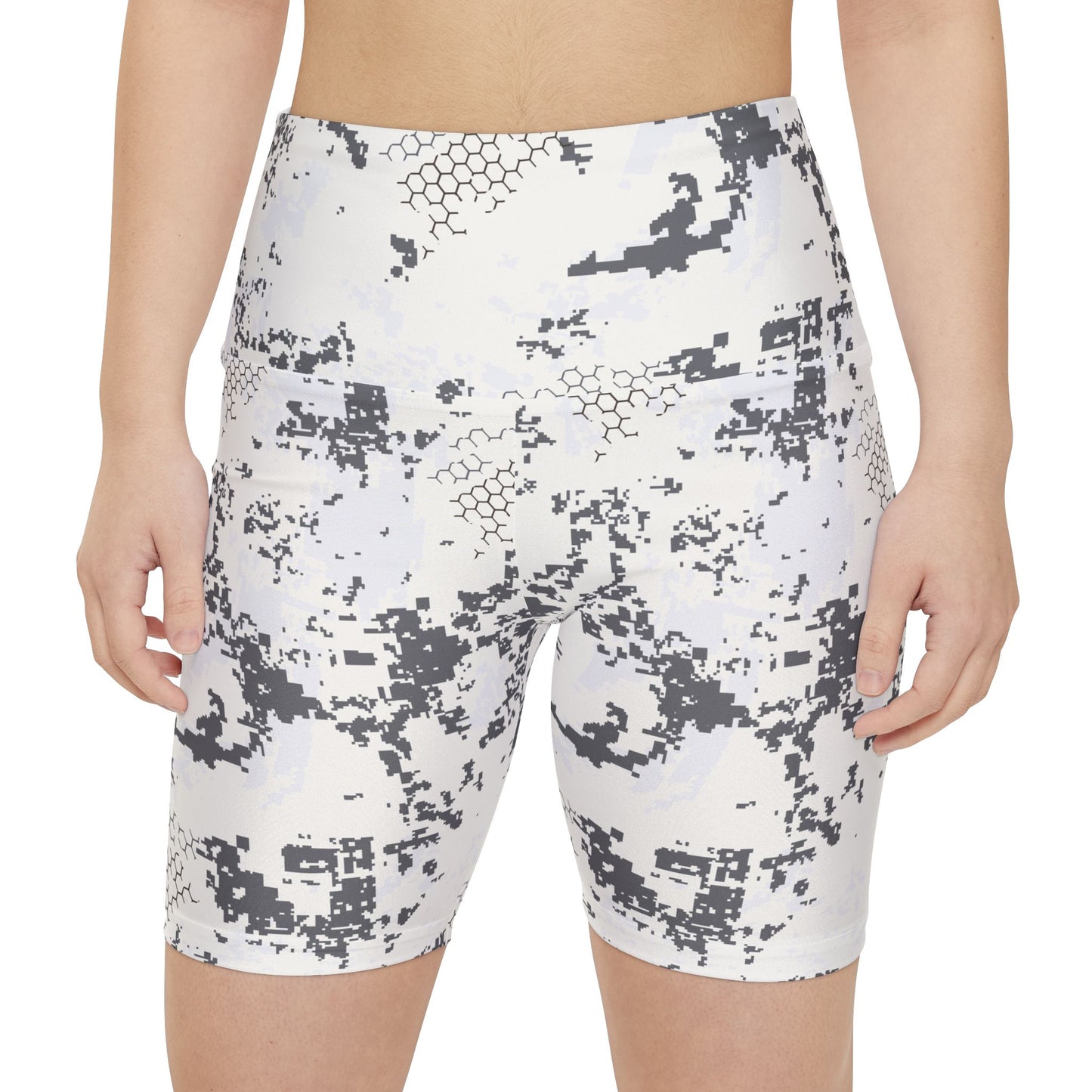 BlindTech Snow Camo High-Rise Bike Shorts