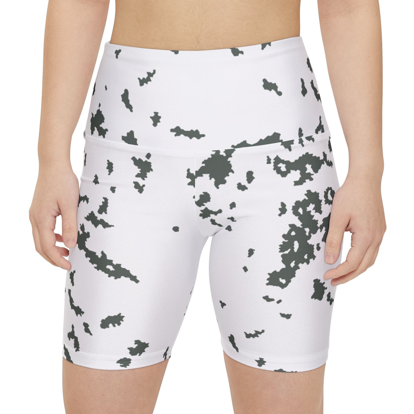 M05 Snow Camo High-Rise Bike Shorts