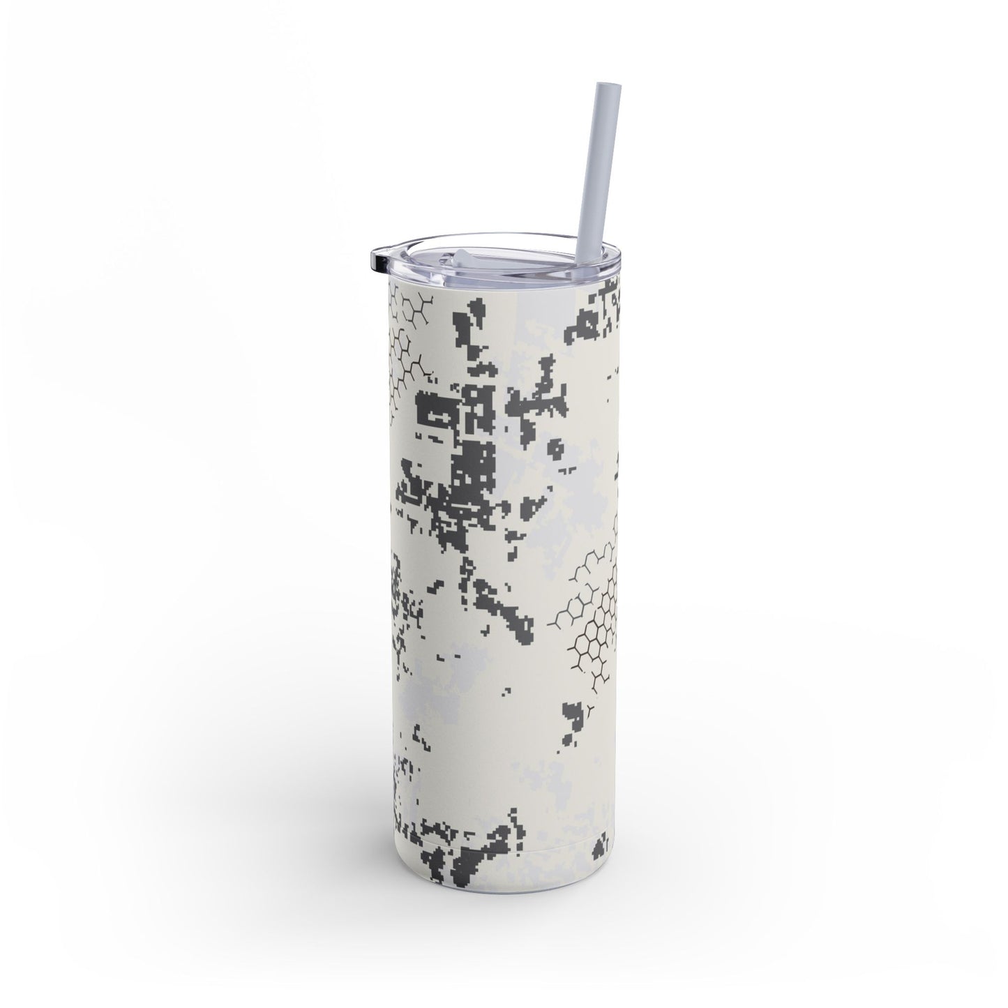 BlindTech Snow Camo Skinny 20oz Tumbler with Straw.