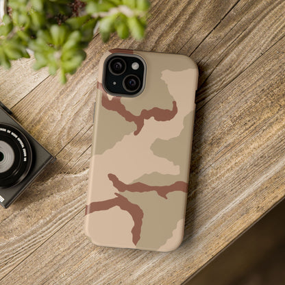 Three Color Desert Camo Magsafe iPhone 15 Plus Field Case _ Concealing Coloration
