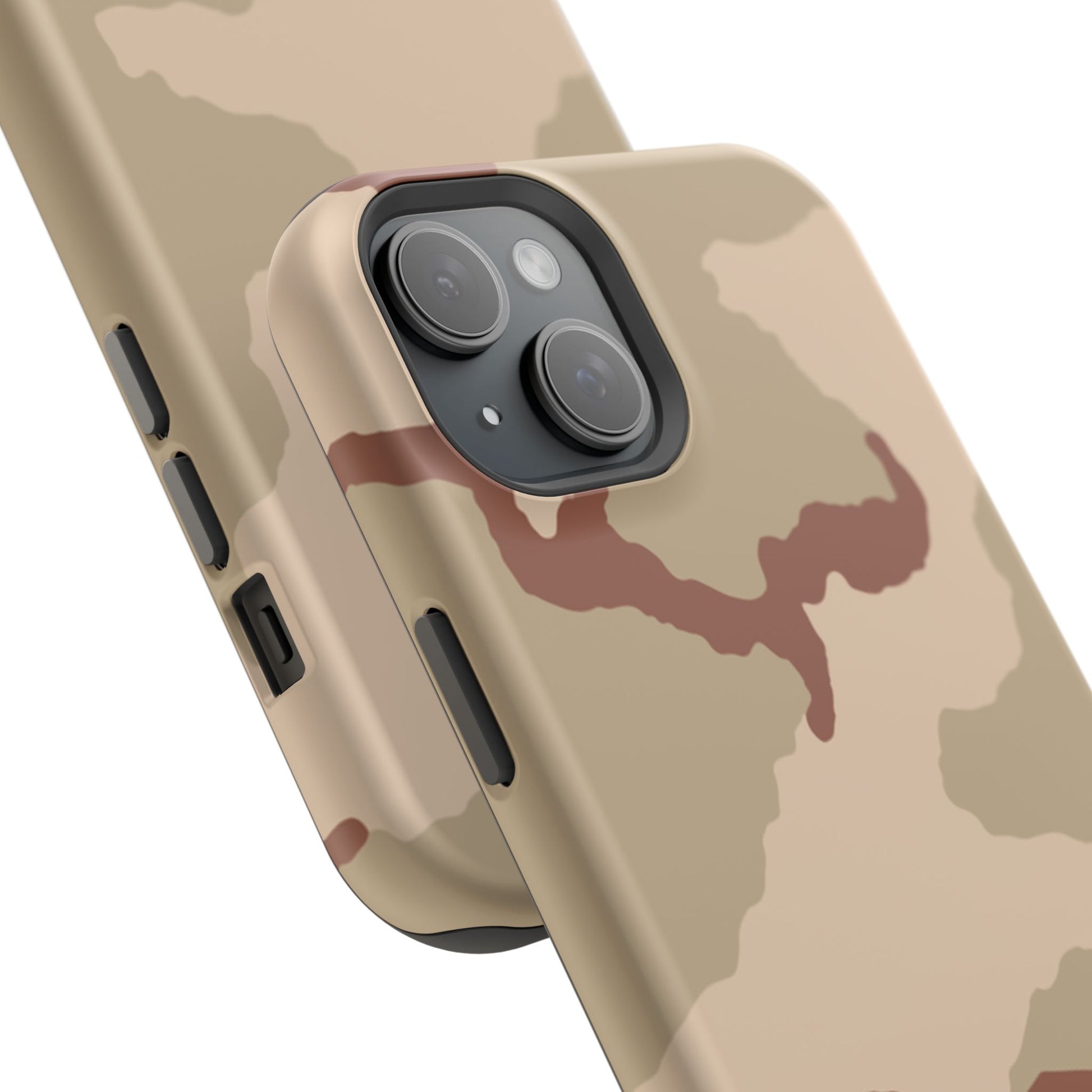 Three Color Desert Camo Magsafe iPhone 15 Plus Field Case _ Concealing Coloration
