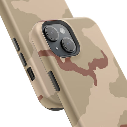 Three Color Desert Camo Magsafe iPhone 15 Plus Field Case _ Concealing Coloration