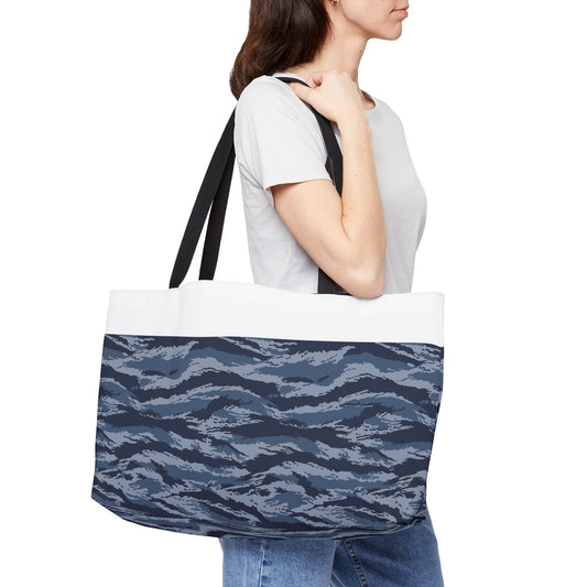 Kamysh Blue Camo Horizontal Tote