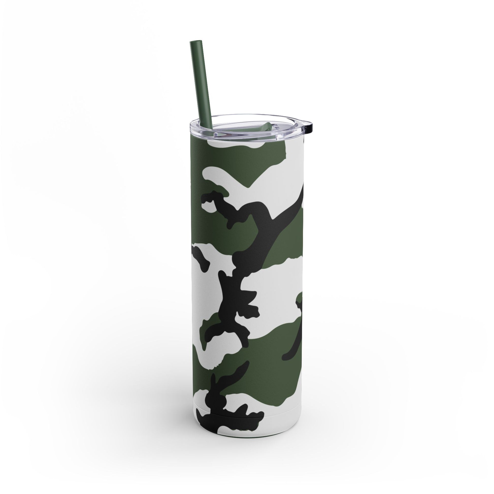 Three-Color Snow Camo 20oz Skinny Tumbler with Straw