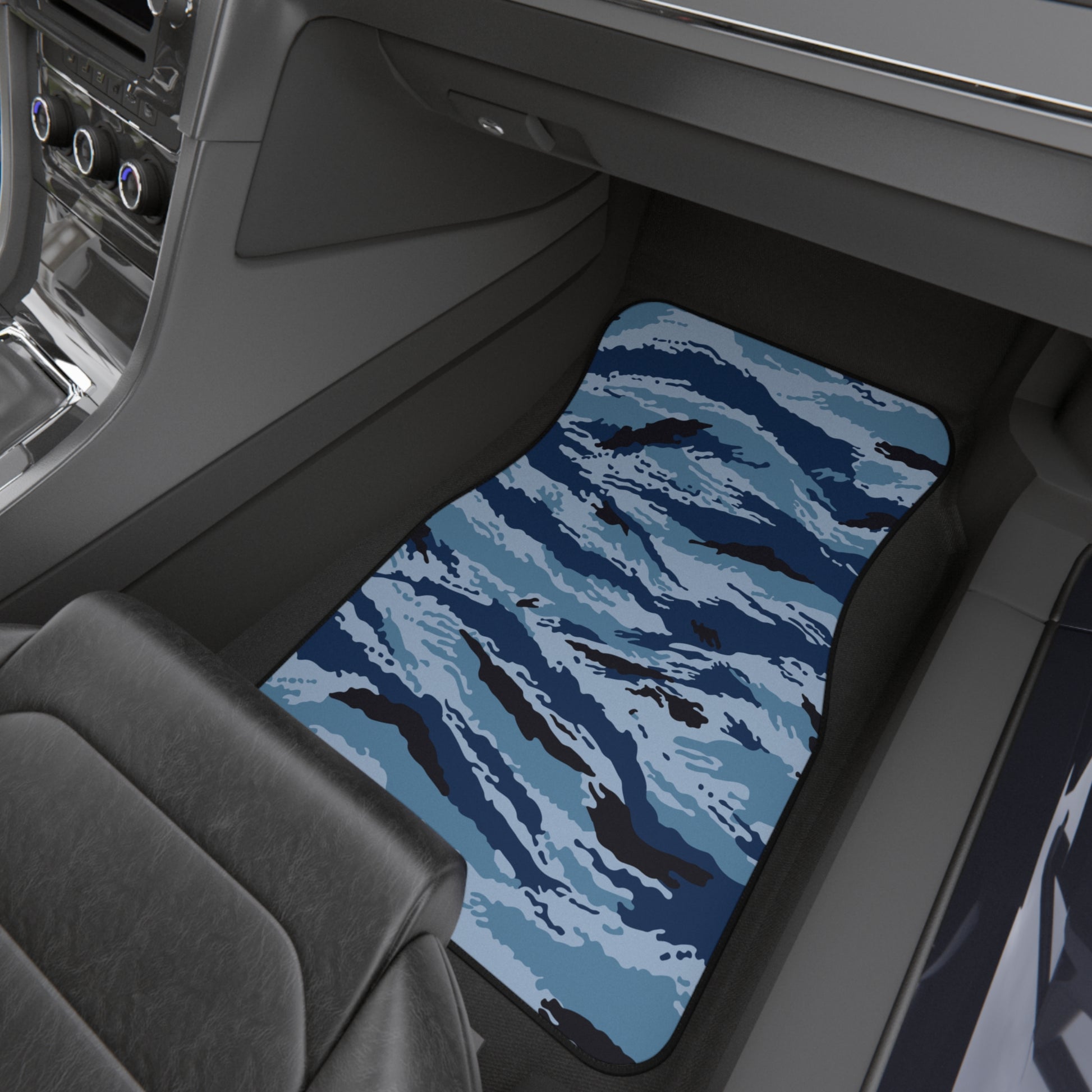 Kamysh Blue Camo Front Seat Car Mats (Set of 2).