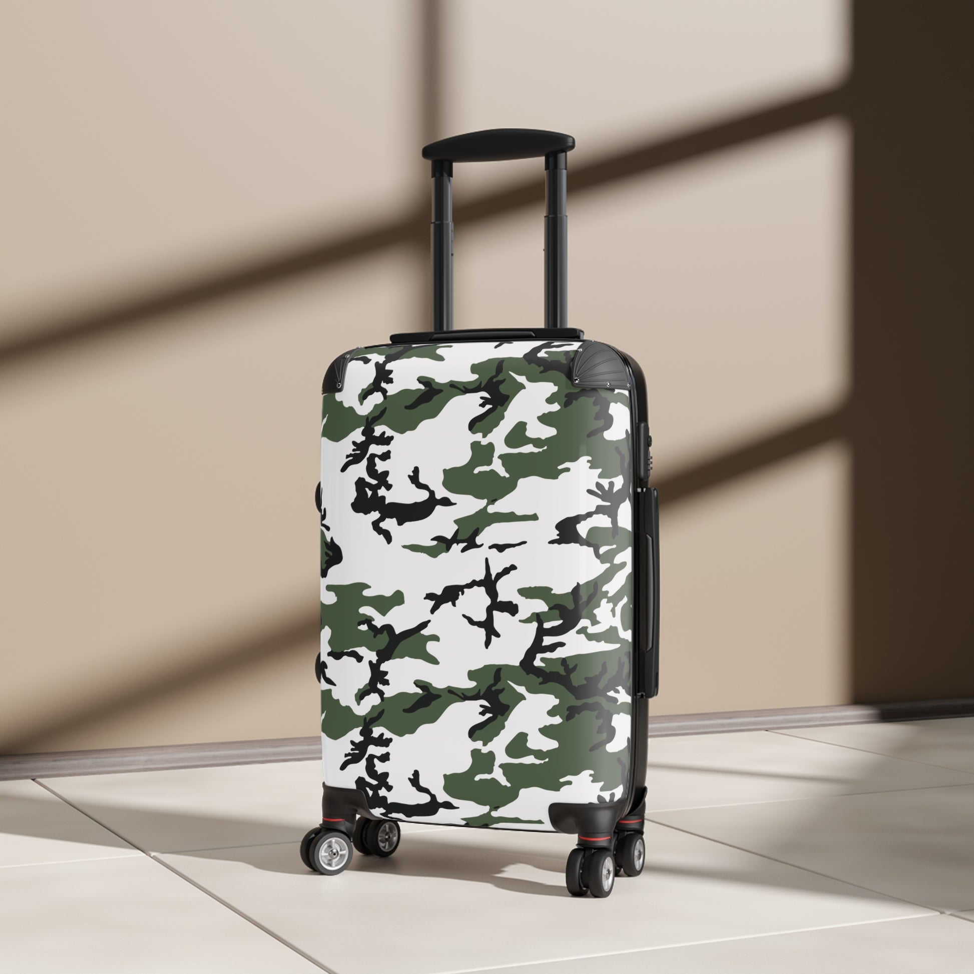 Three-Color Snow Camo Carry-On Roller Suitcase