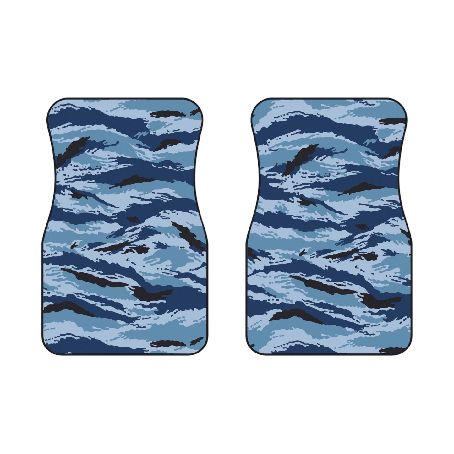 Kamysh Blue Camo Front Seat Car Mats (Set of 2).