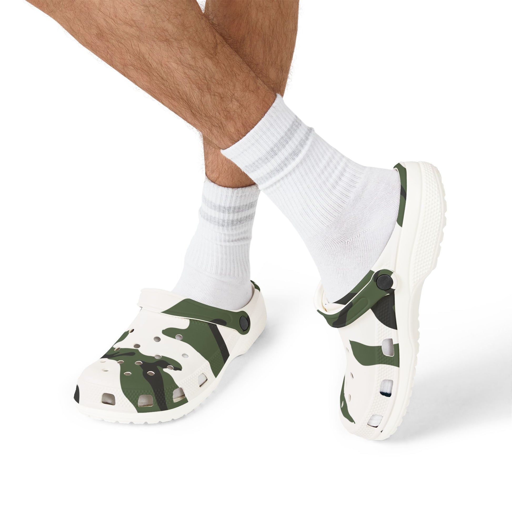 Three-Color Snow Camo EVA Clogs