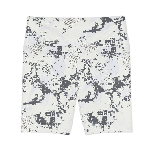 BlindTech Snow Camo High-Rise Bike Shorts