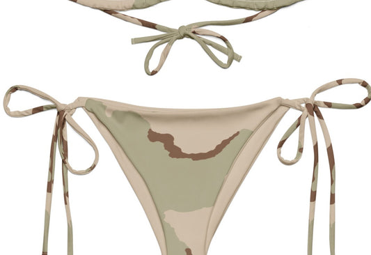 Three-Color Desert Camo String Bikini Bottom flat front