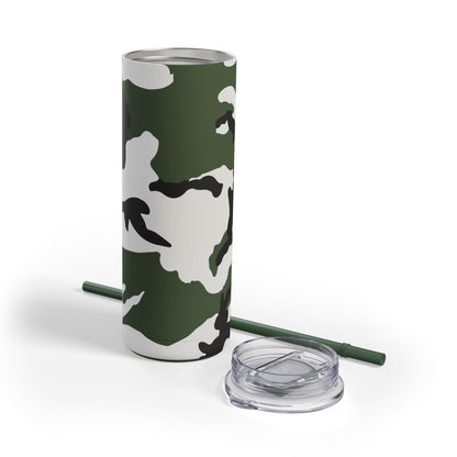 Three-Color Snow Camo 20oz Skinny Tumbler with Straw