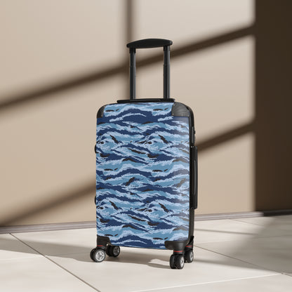 Kamysh Blue Camo Carry-On Roller Suitcase