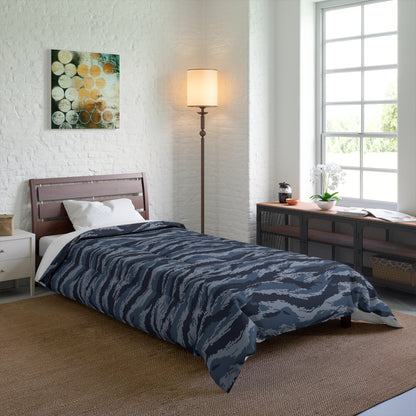 Kamysh Blue Camo Twin Bed Comforter