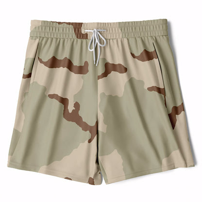 Three-Color Desert Camouflage Lined Shorts 7"