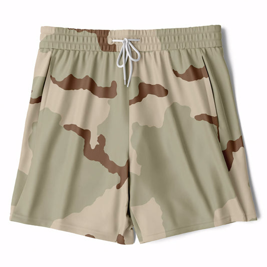 Three-Color Desert Camouflage Lined Shorts 7"