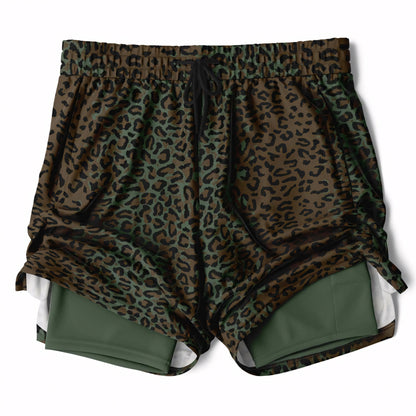 Leopard Spot Camo Lined Shorts 7"