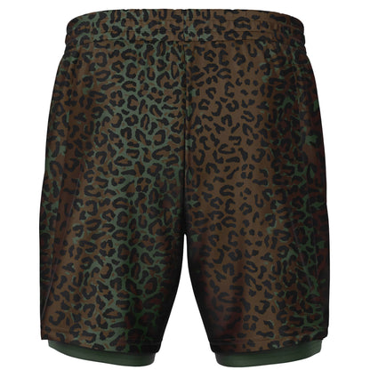 Leopard Spot Camo Lined Shorts 7"