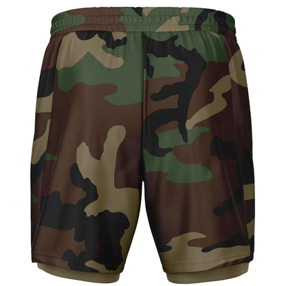 M81 Woodland Camo Lined Shorts 7"