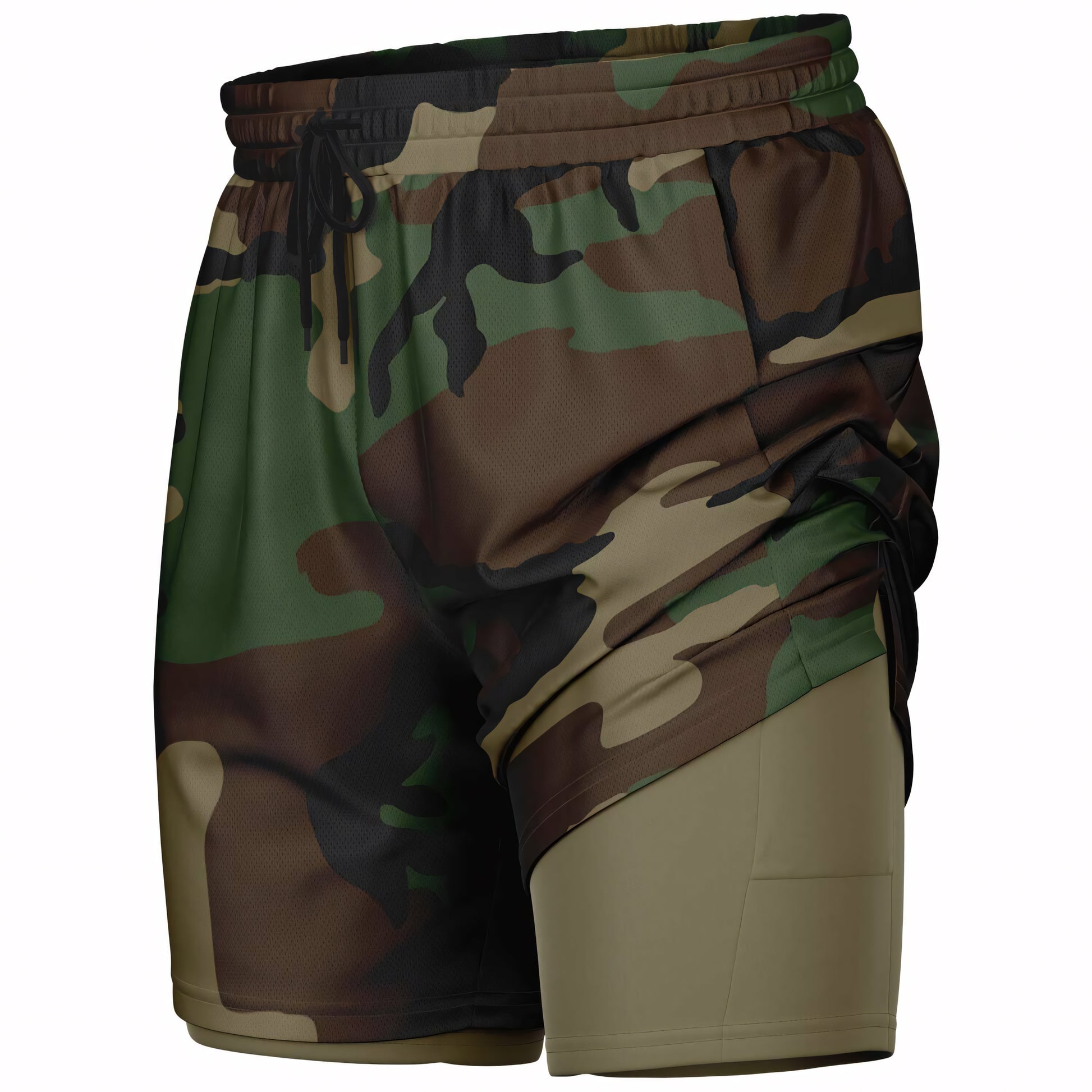 M81 Woodland Camo Lined Shorts 7"