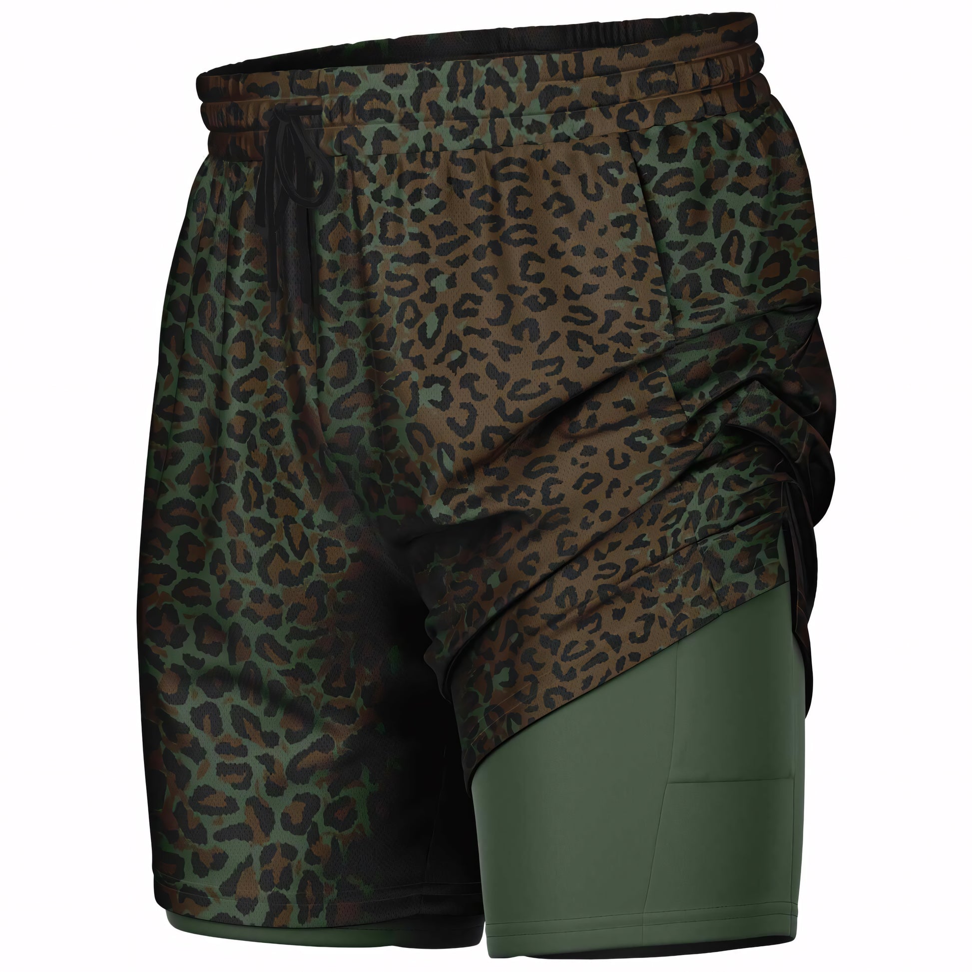 Leopard Spot Camo Lined Shorts 7"