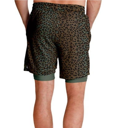 Leopard Spot Camo Lined Shorts 7"