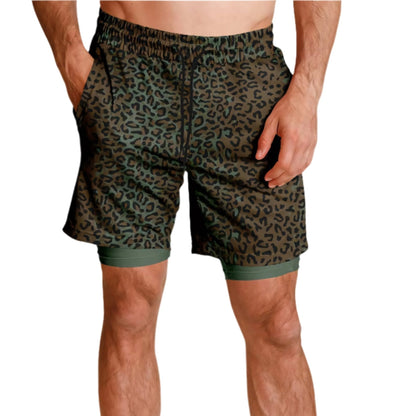 Leopard Spot Camo Lined Shorts 7"