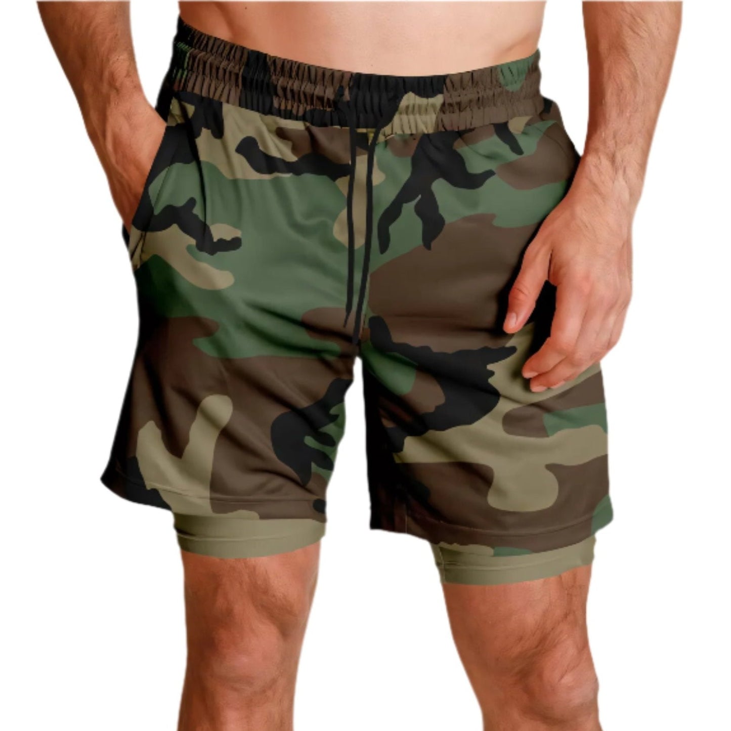 M81 Woodland Camo Lined Shorts 7"