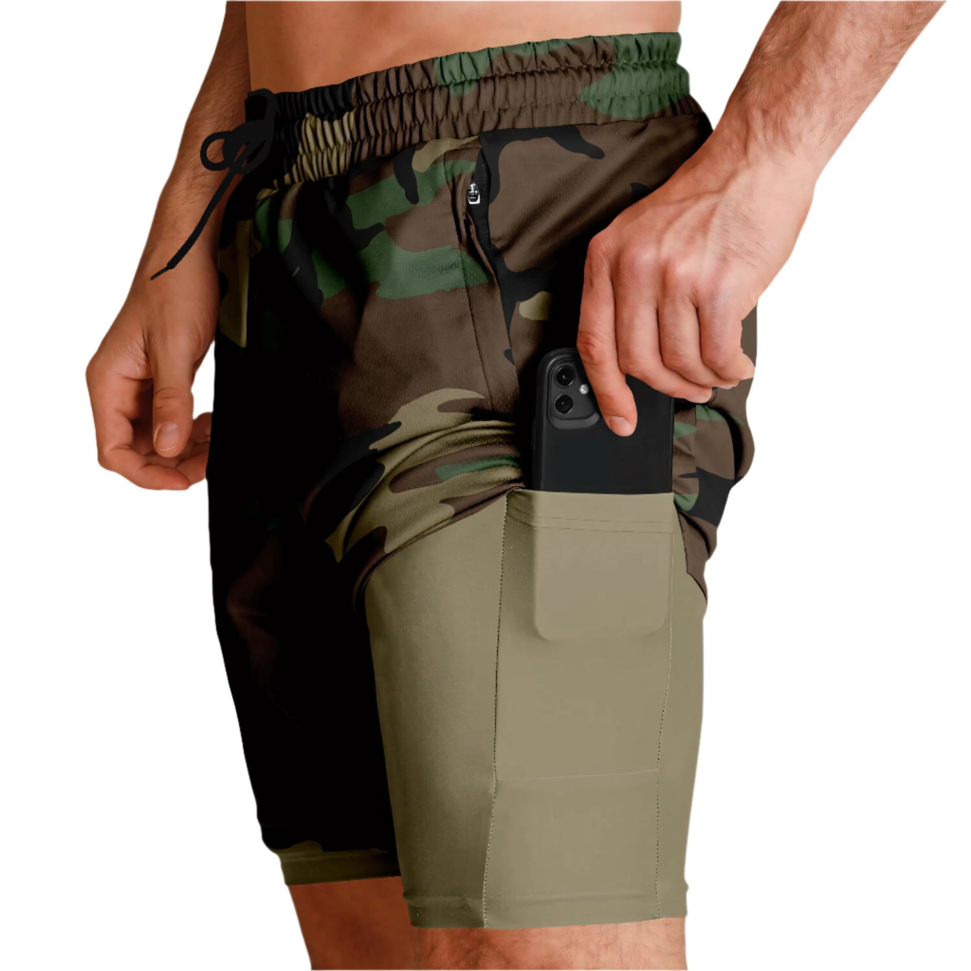 M81 Woodland Camo Lined Shorts 7"