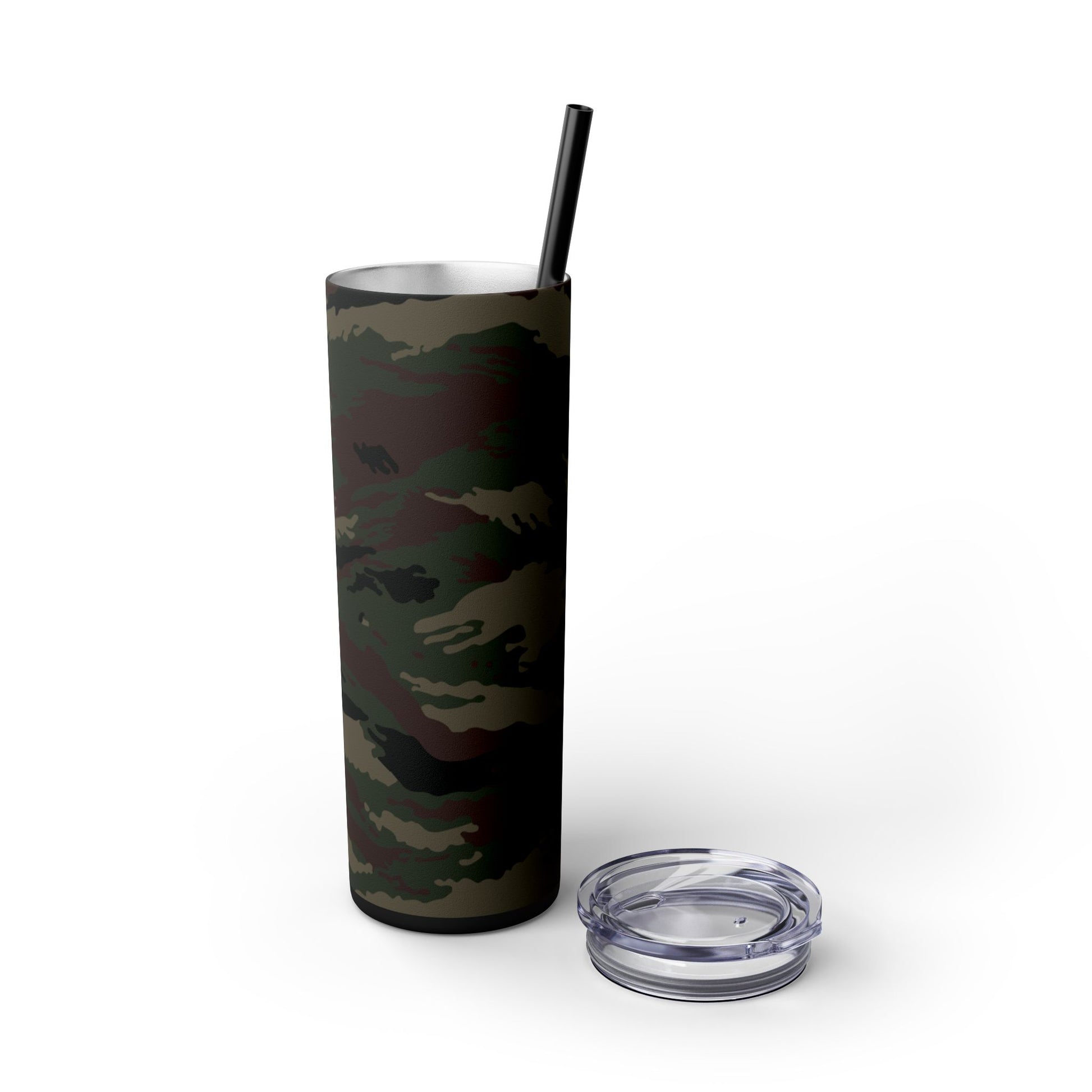 Kamysh Woodland Camo Skinny 20oz Tumbler with Straw