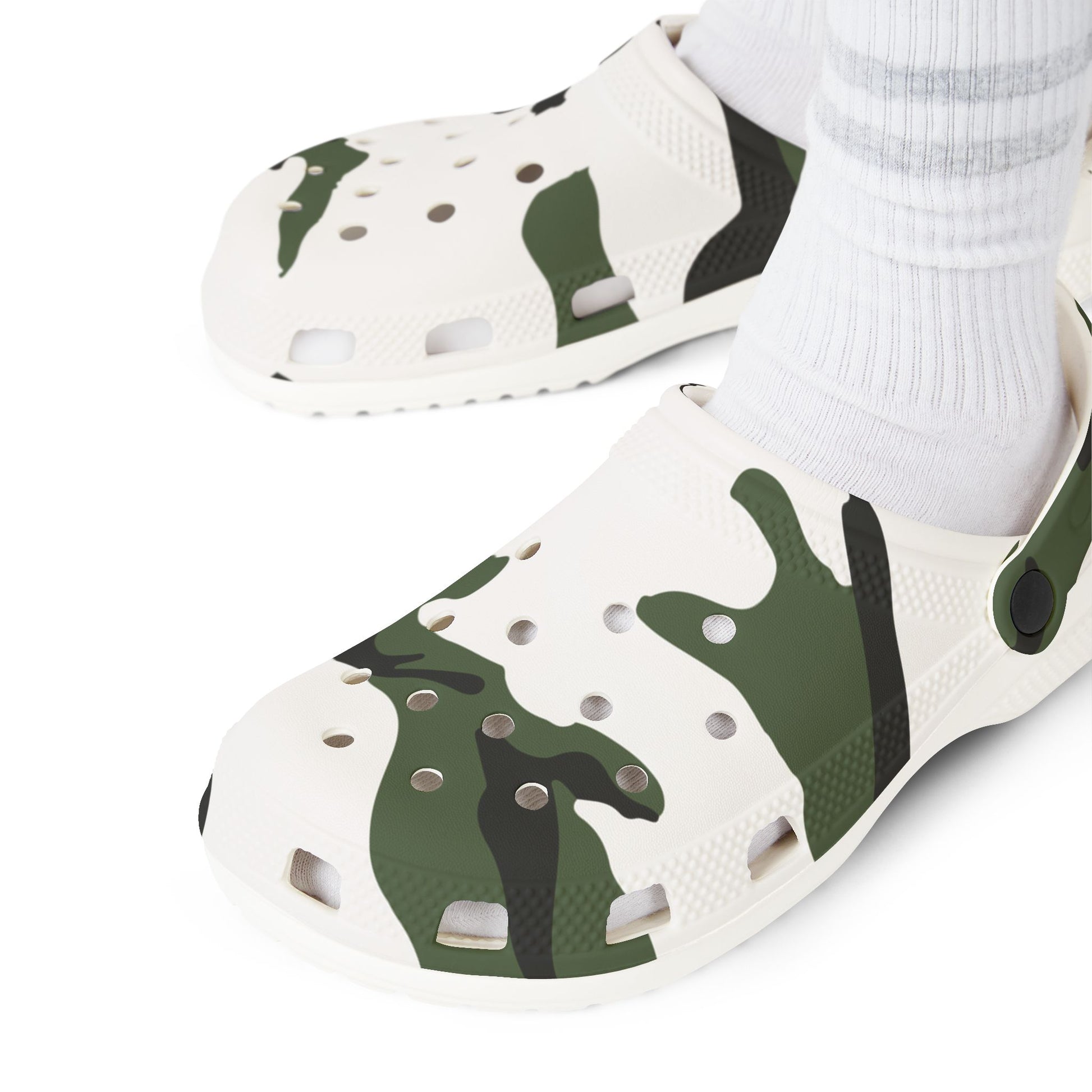 Three-Color Snow Camo EVA Clogs