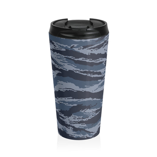 Kamysh Blue Camo Stainless Steel Travel Mug