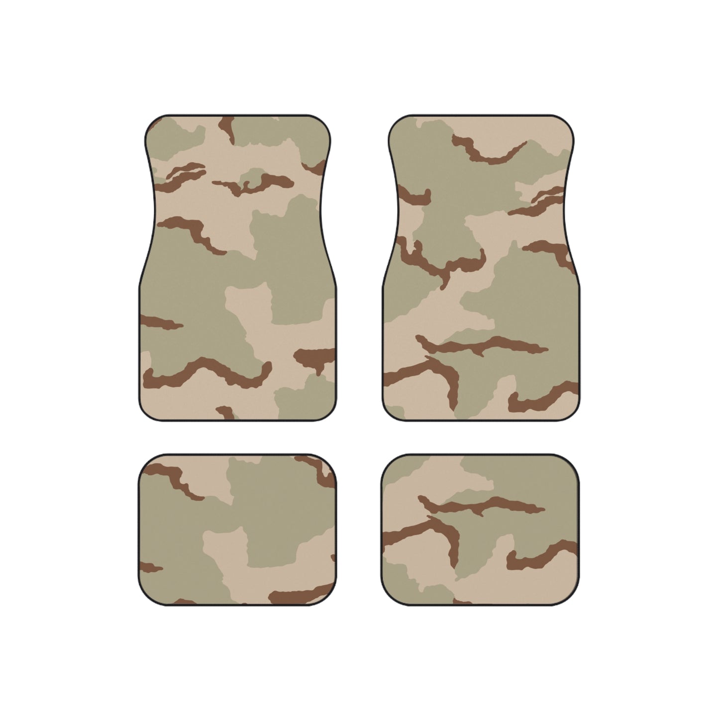 Three-Color Desert Camo All-Weather Car Mats (Set of 4)