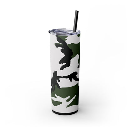 Three-Color Snow Camo 20oz Skinny Tumbler with Straw