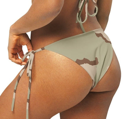 Three-Color Desert Camo String Bikini Bottom side view on model