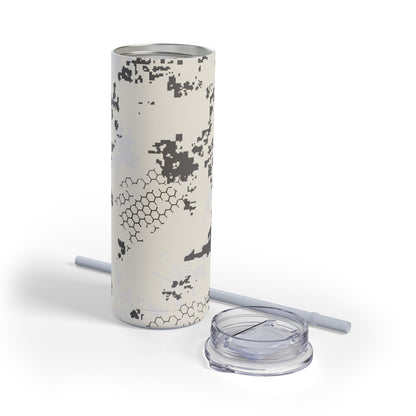 BlindTech Snow Camo Skinny 20oz Tumbler with Straw.