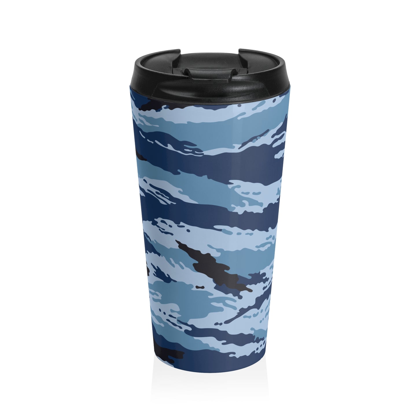 Kamysh Blue Camo Stainless Steel Travel Mug.