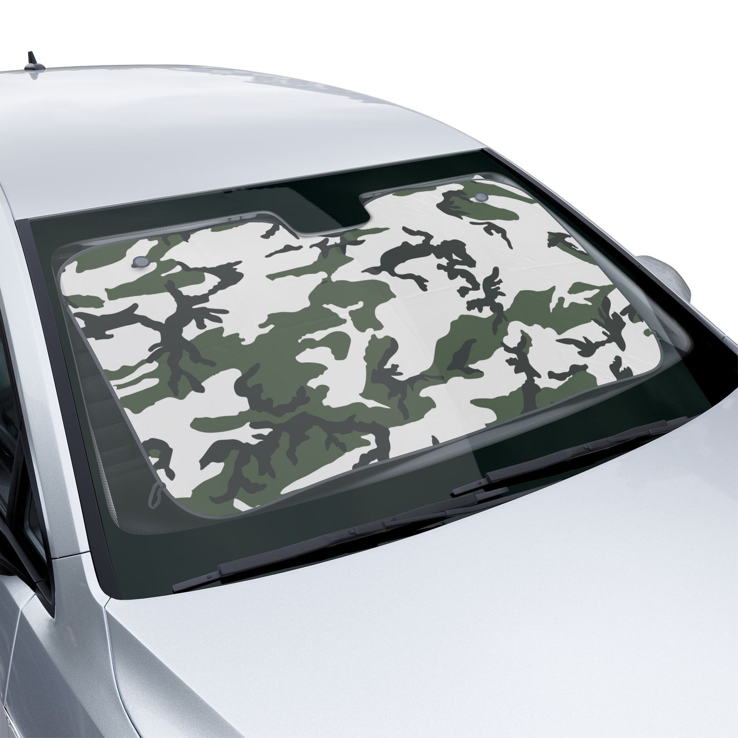 Three-Color Snow Camo Windshield Sun Shade