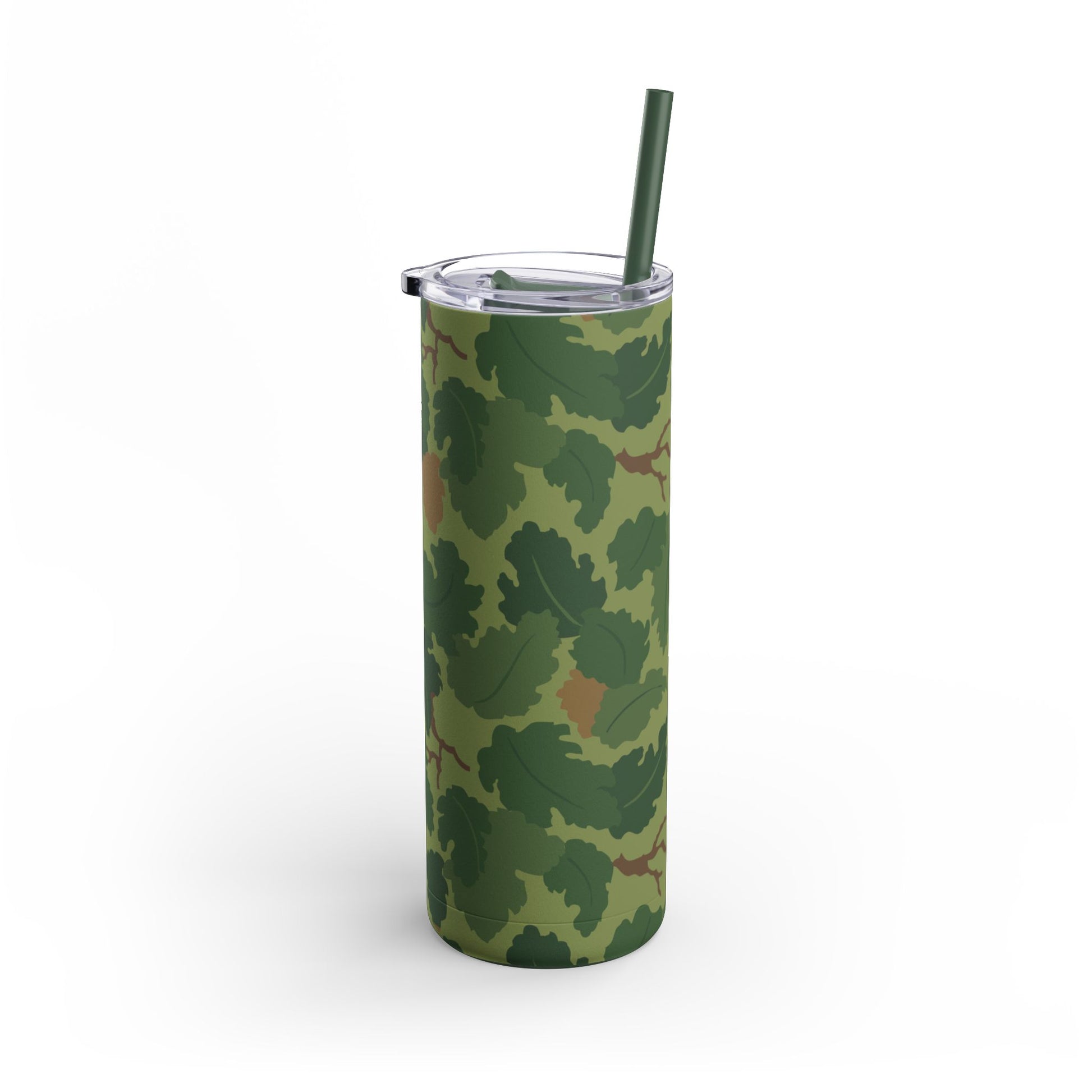 Mitchell Camo Skinny 20oz Tumbler with Straw.