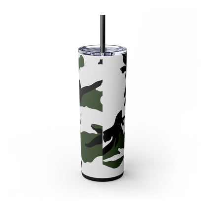 Three-Color Snow Camo 20oz Skinny Tumbler with Straw