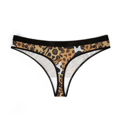 Animals Camouflage thong inspired by MGS, blending wild animal prints with a minimal tactical aesthetic.