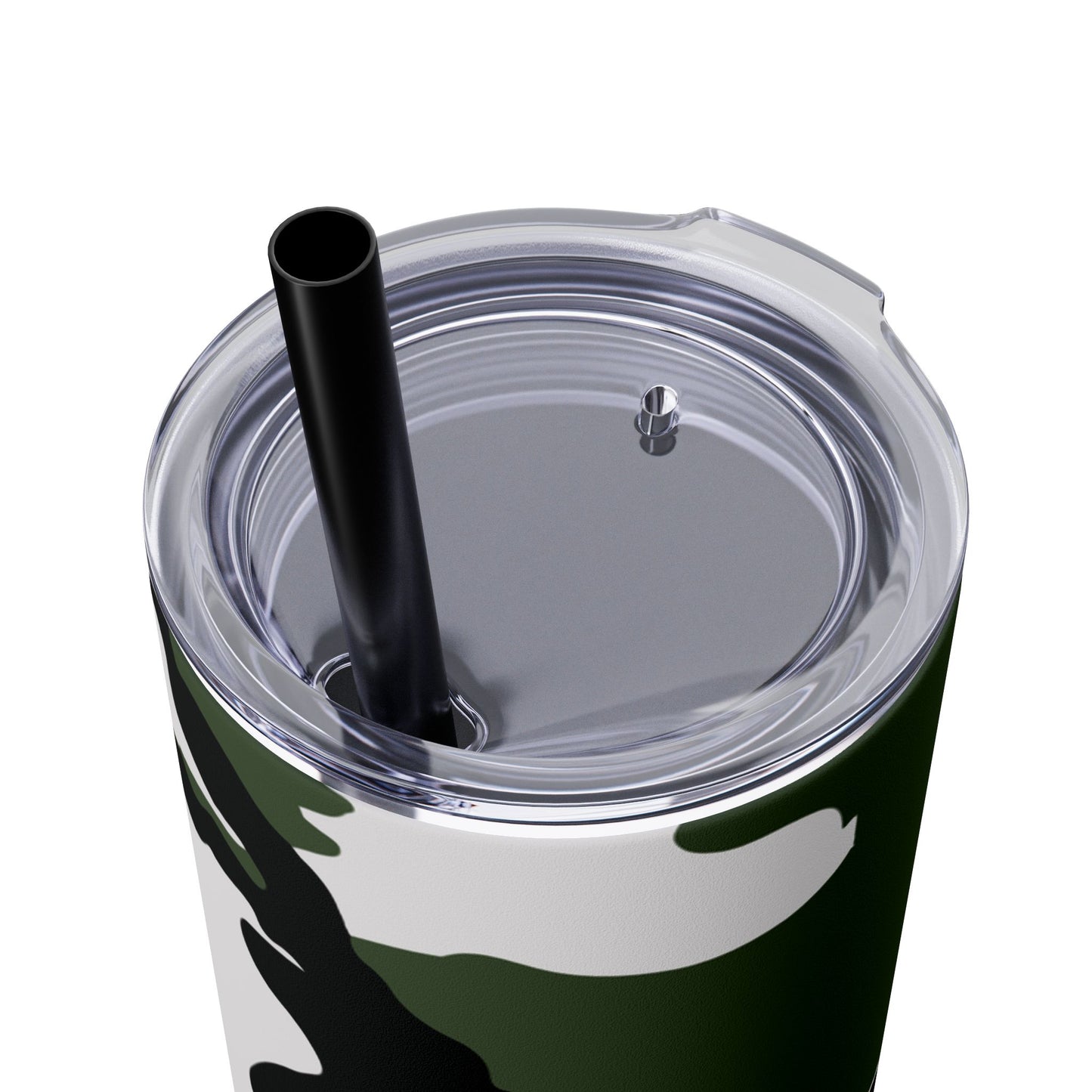 Three-Color Snow Camo 20oz Skinny Tumbler with Straw