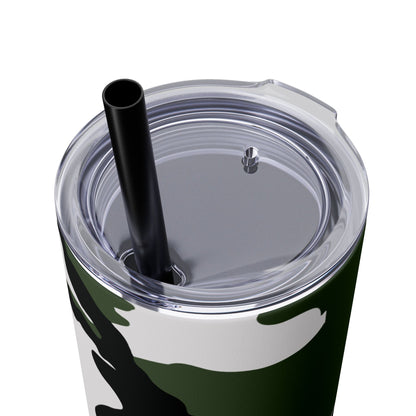 Three-Color Snow Camo 20oz Skinny Tumbler with Straw
