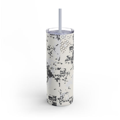 BlindTech Snow Camo Skinny 20oz Tumbler with Straw.