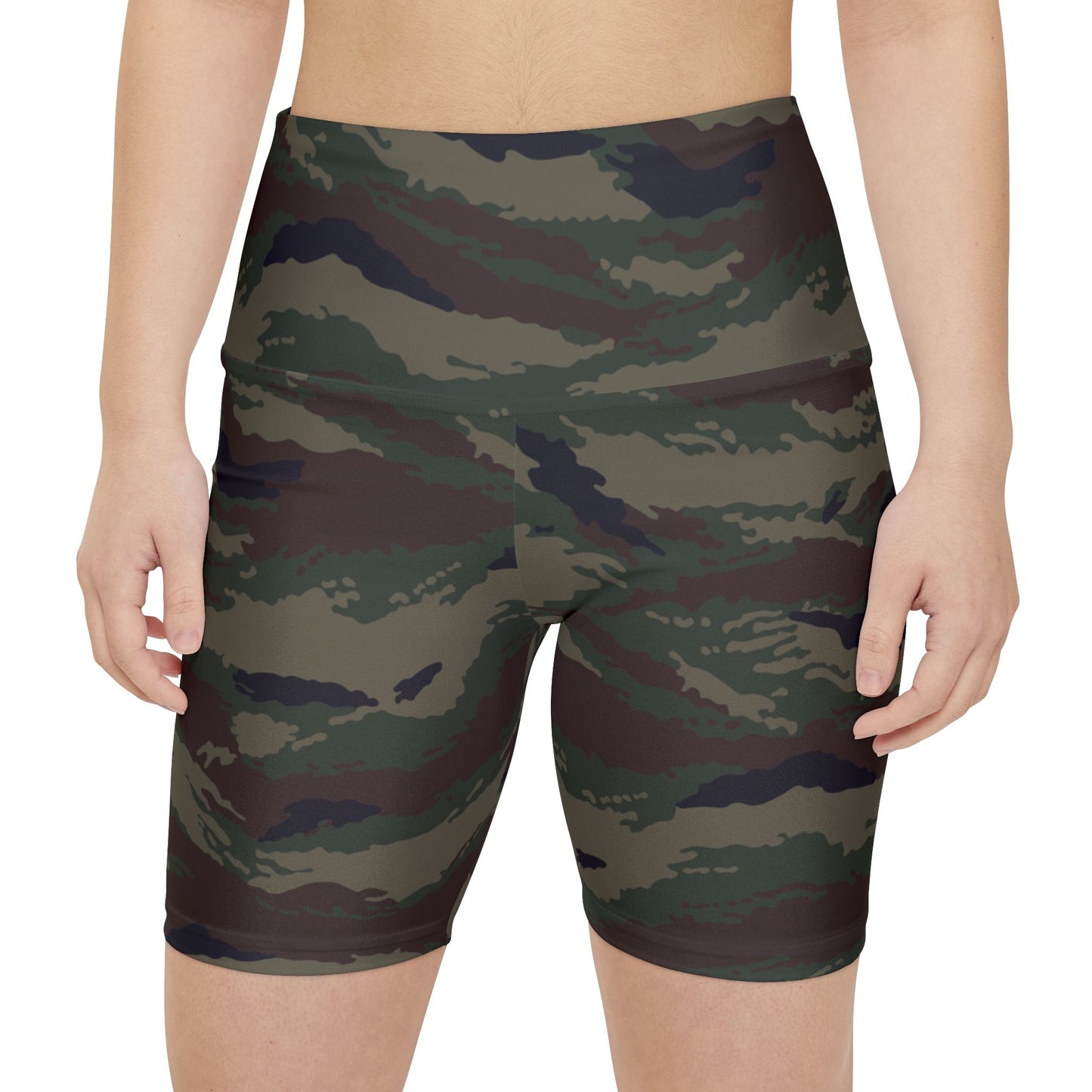 Kamysh Woodland Camo High-Rise Bike Shorts