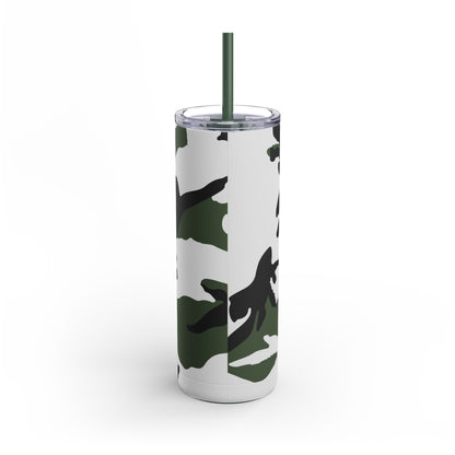 Three-Color Snow Camo 20oz Skinny Tumbler with Straw