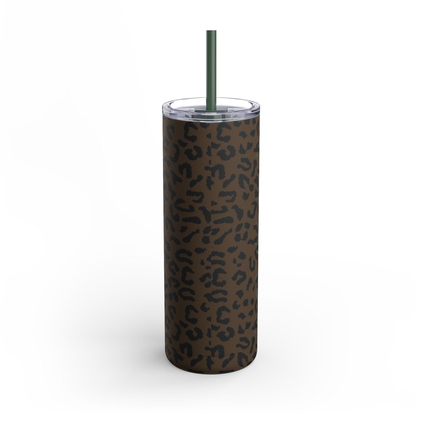 Leopard Spot Camo Skinny 20oz Tumbler with Straw.