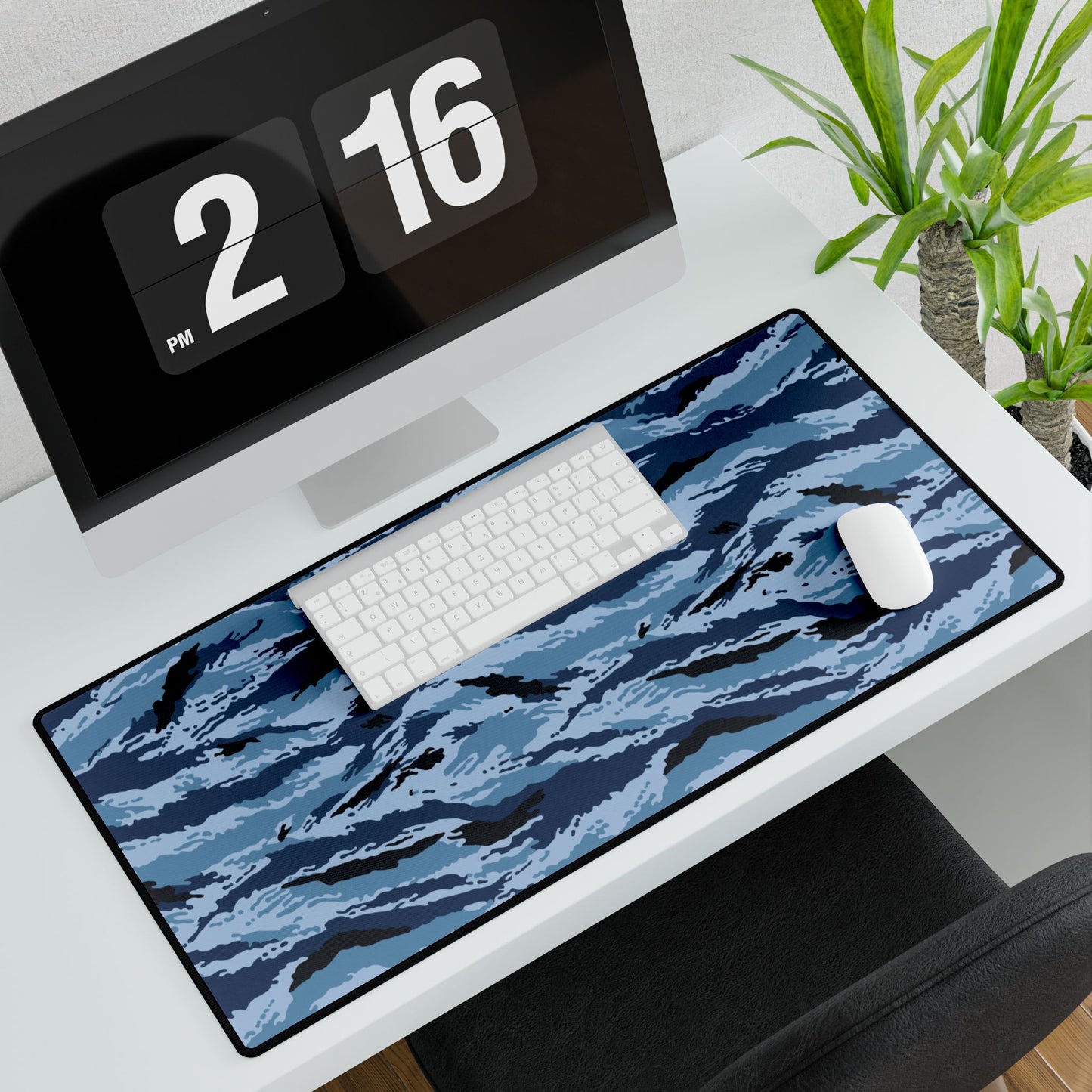 Kamysh Blue Camo Computer Desk Mat