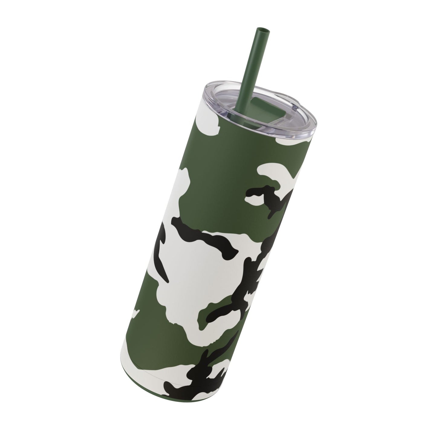 Three-Color Snow Camo 20oz Skinny Tumbler with Straw